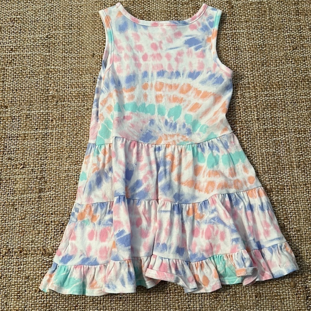 J.Crew Crew Cuts Tie Dye Sleeveless Dress Ruffle Hem 2T - Picture 6 of 6